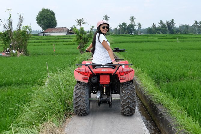 Bali Atv Quad Bike Through Tunnel and Waterfall - The quad ride through fields, jungle, and village country