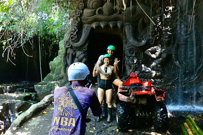 Bali ATV Ride Ubud Waterfall, Ricefield,River,Barong Cave, Lunch - Getting ready for the 90-minute ATV ride