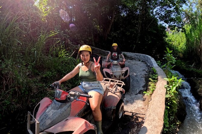 Bali ATV Ride Ubud Waterfall, Ricefield,River,Barong Cave, Lunch - Mud, forest, and river crossings