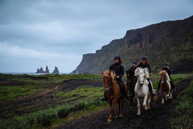 Horse Riding on the Black Sand Beach and Free Hotel Transfers - Riding beside the black volcanic shore